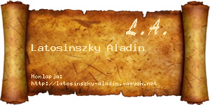 Latosinszky Aladin névjegykártya